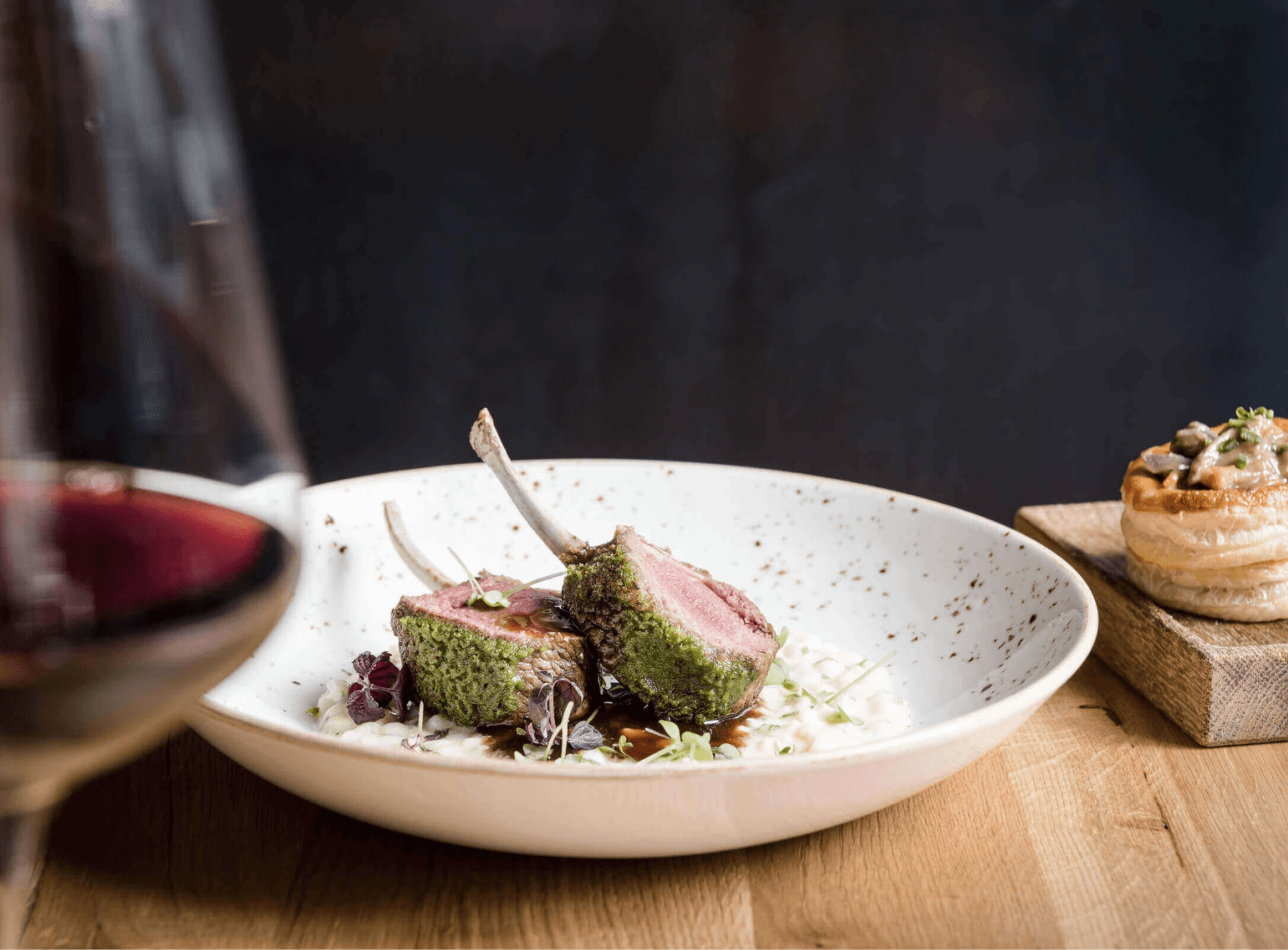 Fine autumn cuisine and the aroma of coffee